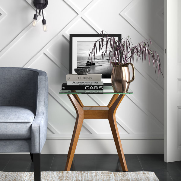 Mercury Row® Gomes 24'' Tall Glass End Table & Reviews Wayfair